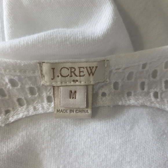 ⭐️J. Crew White Sleeveless Tank Top with Mesh Detail Sizr Med - Picture 5 of 5